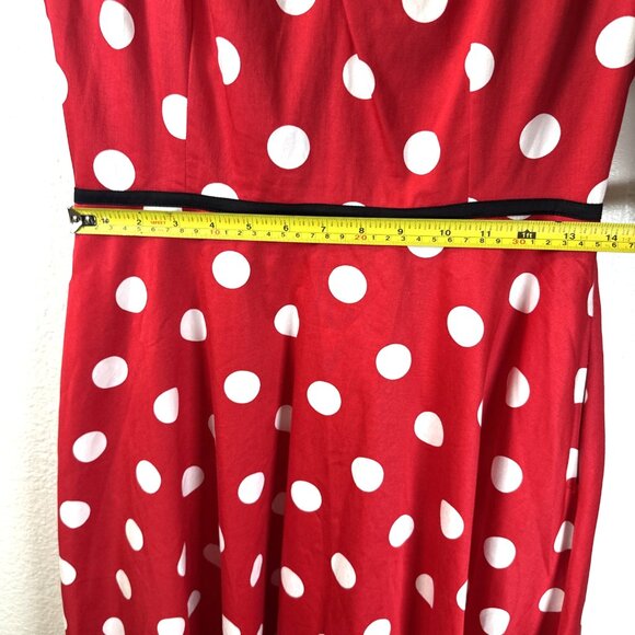 Minnie Mouse Retro Red Polka Dot Dress Woman's Medium Disney Parks Dress Shop - Picture 8 of 16